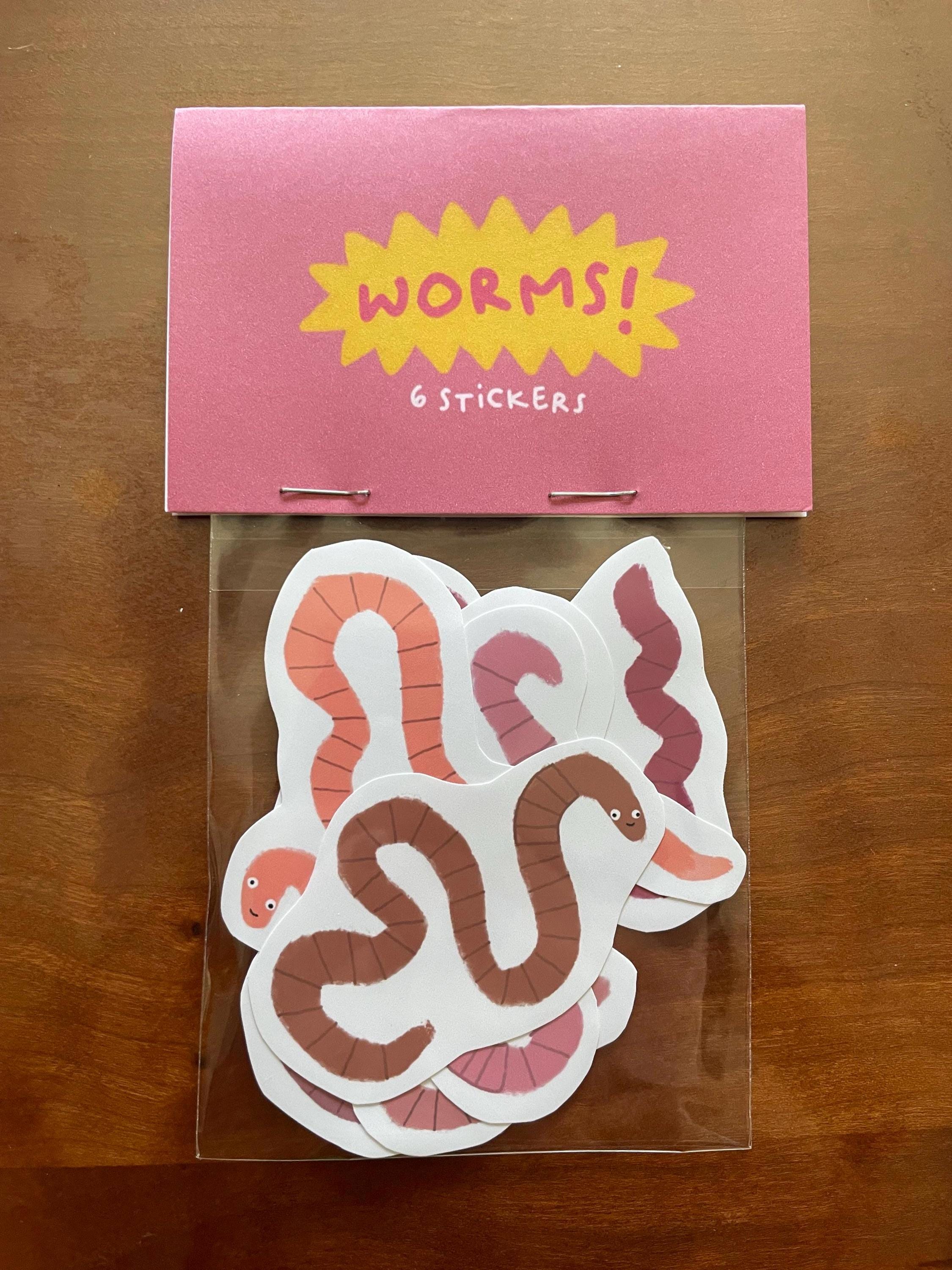 Computer Worm Sticker Worms! Sticker Pack - Etsy