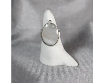 White Chalcedony Ring US 6.5