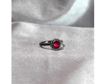 Lab-grown Ruby Sterling Ring