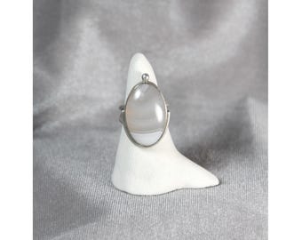 White Chalcedony Ring US 7