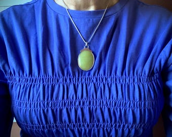 Serpentine Sterling Silver Pendant