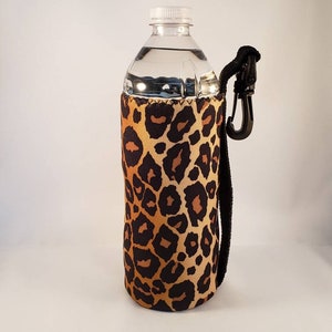 Leopard, Animal Print, Hook On Bottle Carrier, Water Bottle Cooler, 16 oz, Bottle Coolie, Coozie, Beverage Holder, Leopard Print, Fitness image 5