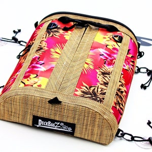 SUP Deck Bag - Hawaiian Tropical Pink Floral - Kayak Gear - Dry Bag Included