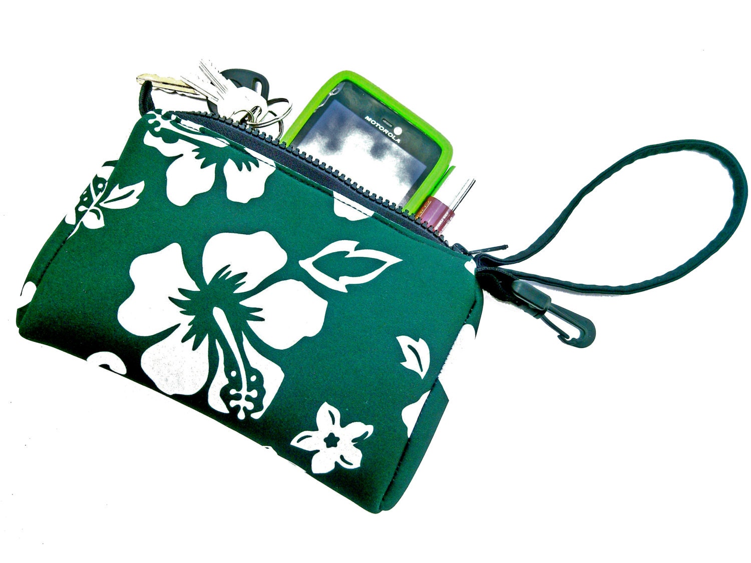 Wristlet Purse Green Handbag Beach Surf Style Tote Bags Pouch Accessories Neoprene Floral Hibiscus Coastal Tropical Gift Etsy Ireland