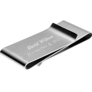 Clip de dinero de acero inoxidable de doble cara - Clip de dinero personalizado - Regalo del Día del Padre - Abuelo - Padrinos de boda - Clip de dinero grabado