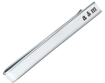 925 Sterling Silver Personalized Tie Bar Clip, Personalized Tie Bar, Tie Tack, Gifts for Usher, Wedding Favors, Wedding Gift