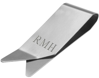 Stainless Steel  Money Clip - Personalized Money Clip - Father's Day Gift - Grandfather - Groomsmen - Engraved Money Clip