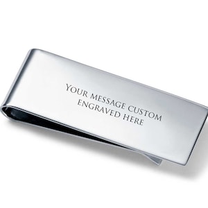 925 Sterling Silber Geldspange - Personalisierte Geldspange - Jede Gravur - Initialclip - Großvater - Groomsmen - Geldspange mit Gravur
