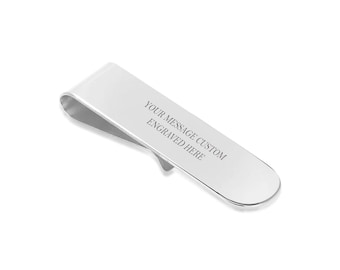 925 Sterling Silver Money Clip - Personalized Money Clip - Any engraving - Initial Clip - Grandfather - Groomsmen - Engraved Money Clip