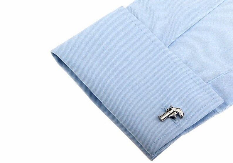 Handgun Silver Tone CuffLinks Groomsmen Cufflinks Groomsmen Gifts Jewelry For Men Best Gift For Dad Gifts for Him