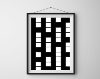 Black and White Checkered Art Print (Digital Download)