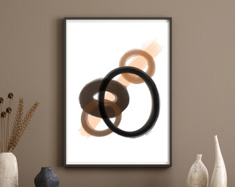 Neutral Abstract Digital Painting Print  - Wall Art