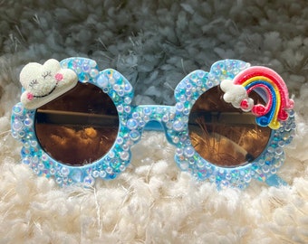 Rainbow Cloud Toddler Sunglasses: Handmade Kid Accessories