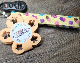 Popsicle large keychain wristlet summer gift ice cream fabric key fob