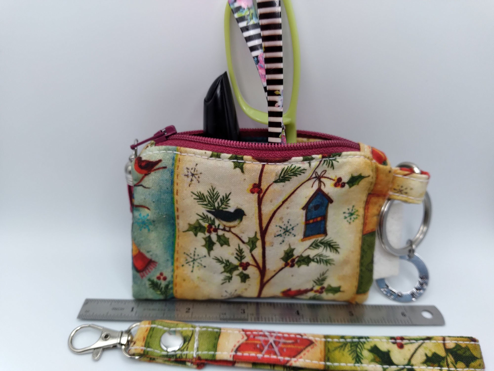 Winter Wonderland Zip Bag INCLUDES Wristlet Strap 