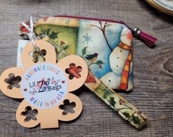 Winter Wonderland wallet gift for winter lovers card holder coin purse present INCLUDES Wristlet Strap!