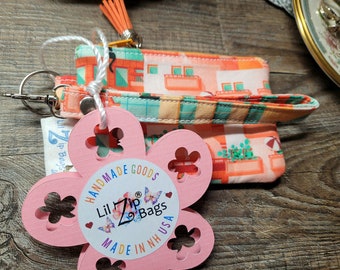 Zip wallet gift for cat lover wallet with wristlet designer fabric