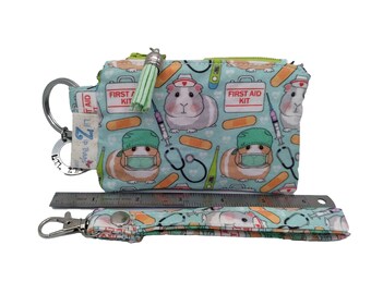 Guina Pigs and Nurses- Zip Wallet INCLUDES Wristlet Strap
