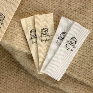 15x50mm Organic Cotton With Logo or Text Sewing accessori Label,tags for knitted things,Custom,Personalizada,handmade label,gift tags