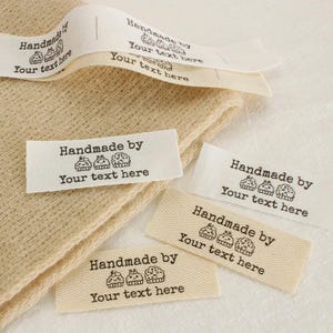 25*70mm Organic Cotton With Logo or Text Sewing accessori Label,tags for knitted things,Custom,Personalizada,handmade label,gift tags