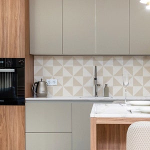 Modern Kitchen Backsplash Neutral Tile Backsplash Ideas Geometric Tile Backsplash Adhesive Tile Backsplash Peel And Stick Tile Backsplash