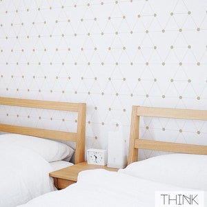 Peel And Stick Wallpaper Kids Wall Decor Geometric Nursery Wallpaper Removable Beige Kids Wall Paper Temporary Wallpaper By ThinkNoir
