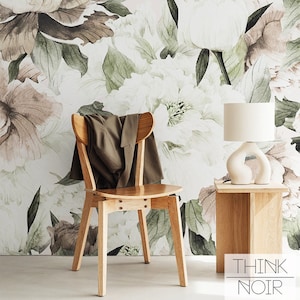 Watercolor Floral Wallpaper Wall Mural Peel and Stick Flower Wallpaper Peonies Removable Wallpaper For Accent Wall Bedroom Floral Wall Paper