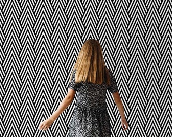 Black & White Geometric Triangle Wallpaper, Minimal Self Adhesive or Regular Wallpaper