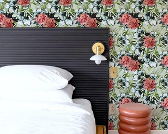 Floral Peel and Stick Wallpaper, Botanical Wall Mural