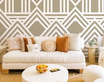 Art Deco Peel and Stick Wallpaper, Geometric Wall Mural