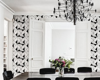 Geometric Removable Wallpaper, Self Adhesive Wall Mural
