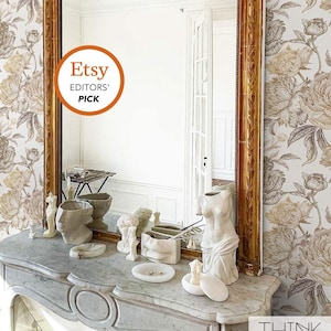 Vintage French Wallpaper Peel and Stick French Country Style Wallpaper French Country Floral Wallpaper For Kitchen Or Bathroom Accent Wall
