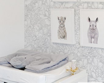 Girls Nursery Wallpaper Floral Baby Girl Wallpaper Peel And Stick Nursery Wallpaper Peony Flower Girls Bedroom Wallpaper Kids Room Wallpaper