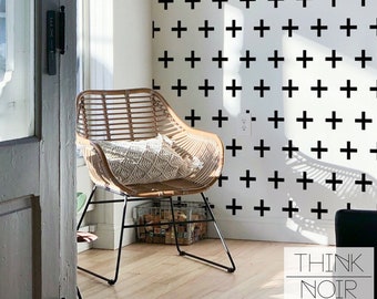 Scandinavian Peel And Stick Wallpaper Minimalistic Removable Wallpaper Black And White Self Adhesive Wall Covering Accent Wallpaper