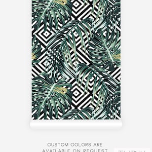 Green Monstera Leaf Wallpaper: Jungle Accent Wall Mural