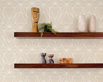 Geometric Lines Wallpaper: Modern Light Neutral, Removable Option