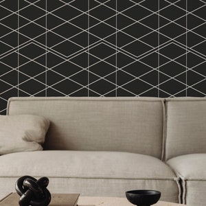 Art Deco Temporary Wallpaper / Self Adhesive or Regular Geometric Wallpaper / Art Deco Wall Mural / Wall sticker
