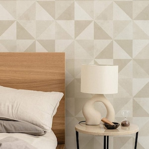 Geometric Limewash Tiles Peel And Stick Wallpaper For Walls Bedroom Wall Paper Concrete Texture Plaster Walls Removable Mural