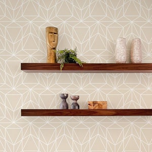 Light Modern Geometric Lines Wallpaper / Geometric Removable or Regular Wallpaper / Geometric Flower Wallpaper