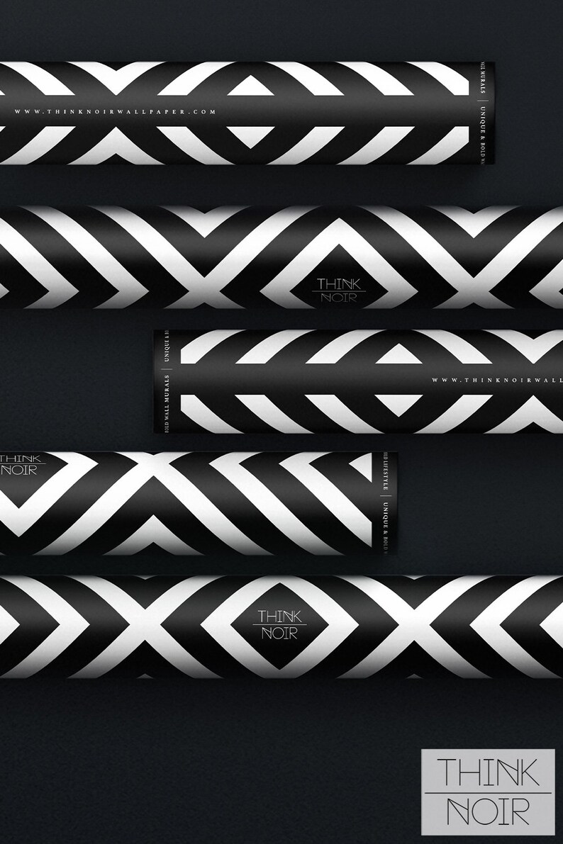 Think Noir textured peel and stick wallpaper with protective packaging