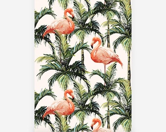 Flamingo Tropical Wallpaper: Mid-Century Modern, Peel and Stick