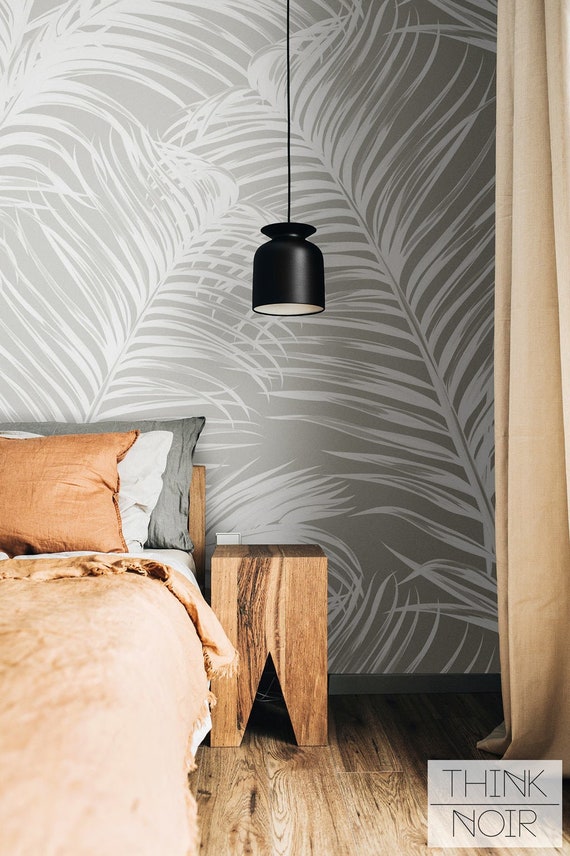 Tropical Palm Peel and Stick Wallpaper, Bedroom Accent Wall