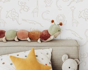 Animals Nursery Wallpaper Gender Neutral Baby Wallpaper Peel And Stick Nursery Wallpaper Baby Bedroom Wallpaper Safari Animal Wallpaper