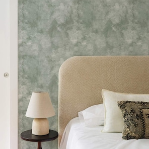 Green Venetian Plaster Wall Wallpaper Peel And Stick Limewash Paint Wallpaper Bedroom Wallpaper For Walls Temporary Accent Wallpaper