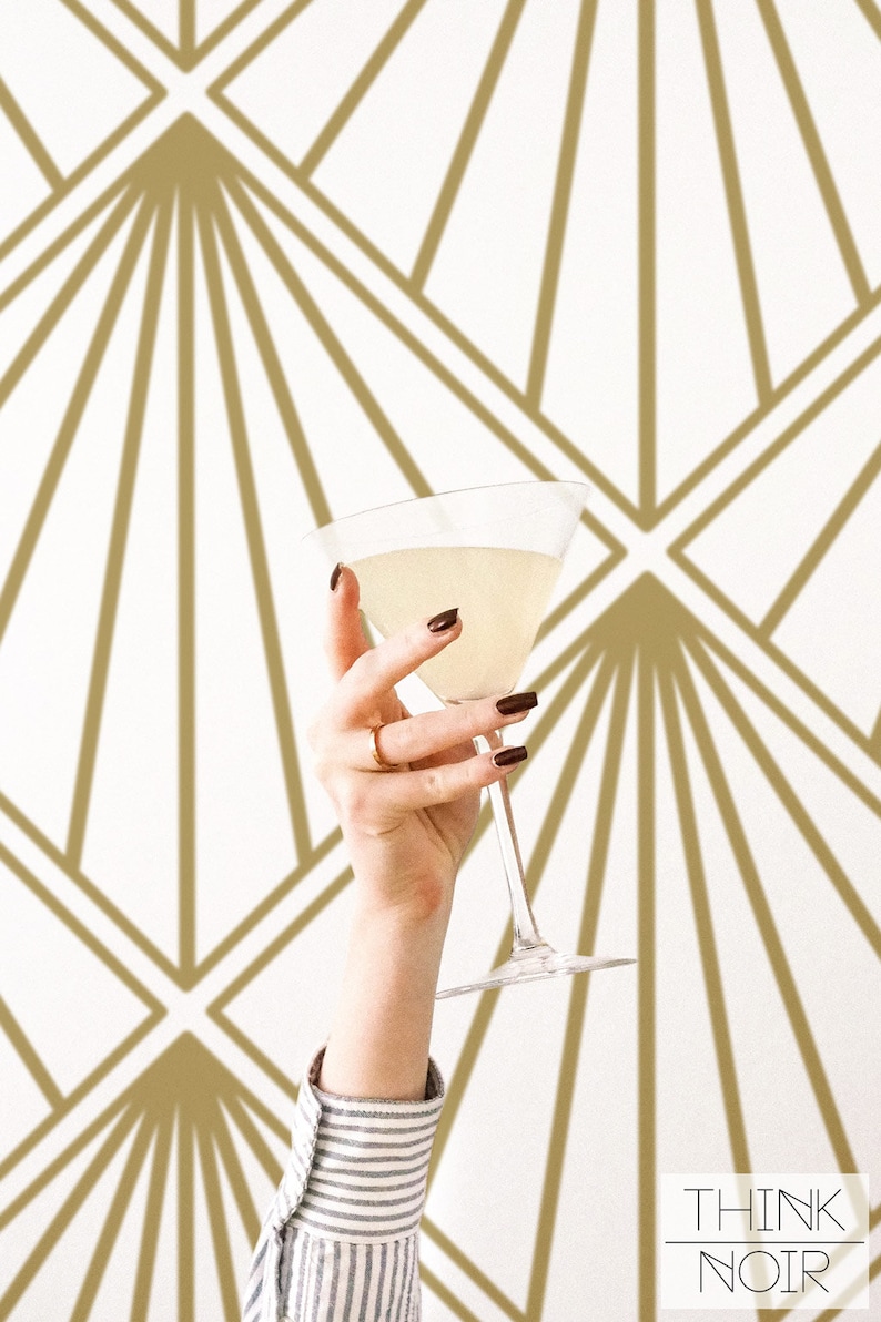 Art Deco Wallpaper Regular or Self Adhesive Removable Etsy Canada