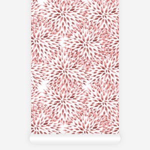 Watercolor Flower Baby Girl Wallpaper, Floral Traditional or Removable Peel & Stick Wallpaper
