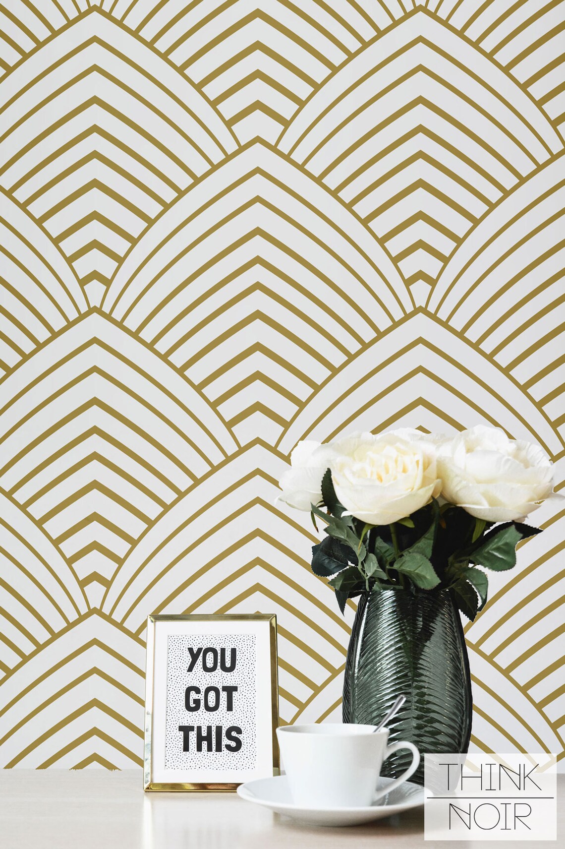 Removable Art Deco Wallpaper / Self Adhesive / Regular Etsy