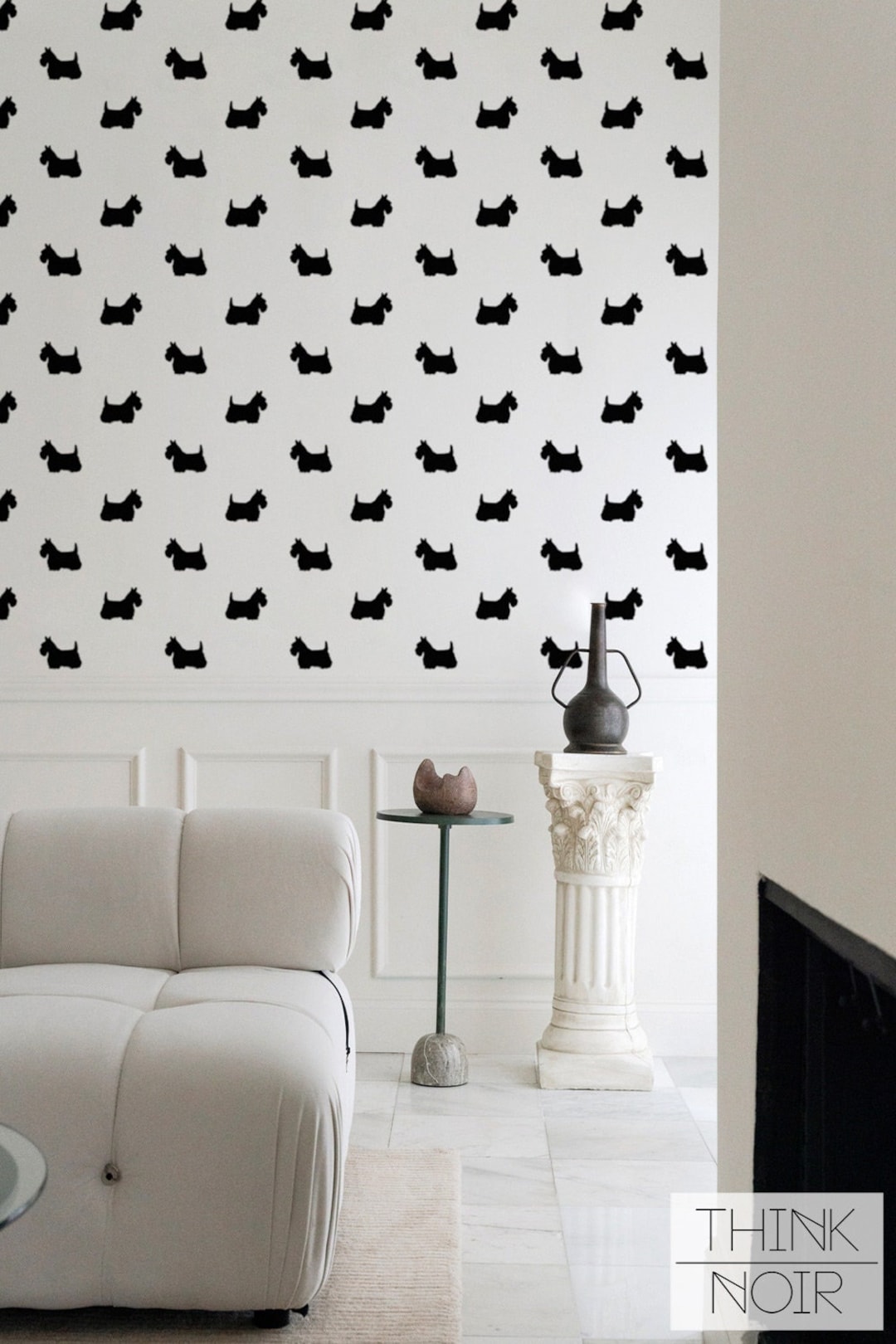 Dog Wallpaper Dog Print Wallpaper Accent Wall Scottish Terrier Dog Wall
