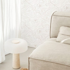 Simple Light Pink Peony Wallpaper / Floral Removable / Regular Wallpaper / Flower Wall Mural / Floral Wallpaper