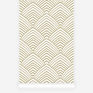 Faux gold geometrical pattern Think Noir wallpaper.